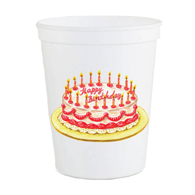 Happy Birthday Cake Stadium Cups - Birthday  Sip Hip Hooray  Paper Skyscraper Gift Shop Charlotte