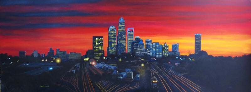 Switchyard Sunset 2015 by David French prints David French  Paper Skyscraper Gift Shop Charlotte