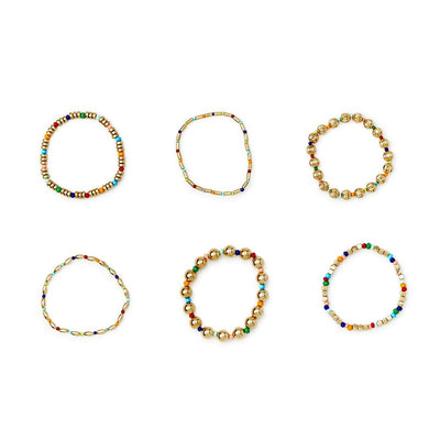 Color Wheel Gold + Colored Bead Bracelet | Assorted Jewelry Two's Company  Paper Skyscraper Gift Shop Charlotte