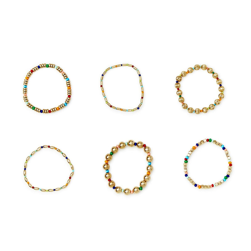 Color Wheel Gold + Colored Bead Bracelet | Assorted Jewelry Two&