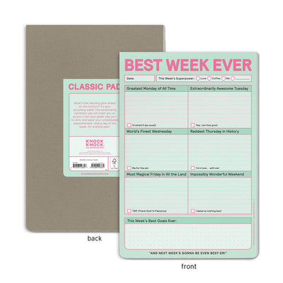 Best Week Ever Pad Notepads Knock Knock  Paper Skyscraper Gift Shop Charlotte