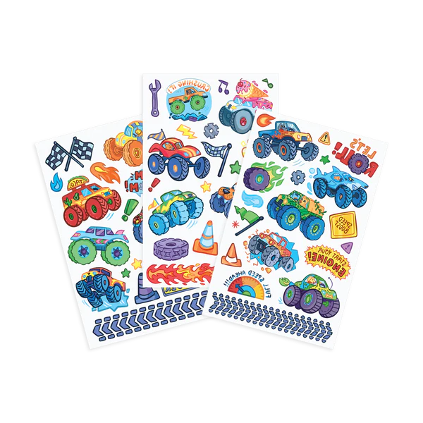 Tattoo-Palooza Temporary Tattoos - Monster Truck | 3 Sheets  OOLY  Paper Skyscraper Gift Shop Charlotte