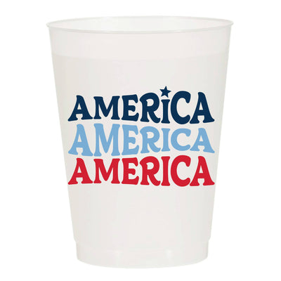 America x 3 Frosted Cups - Patriotic: Pack of 6  Sip Hip Hooray  Paper Skyscraper Gift Shop Charlotte
