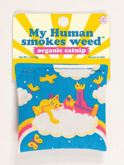 My Human Smokes Weed Catnip Toy Pets Blue Q  Paper Skyscraper Gift Shop Charlotte