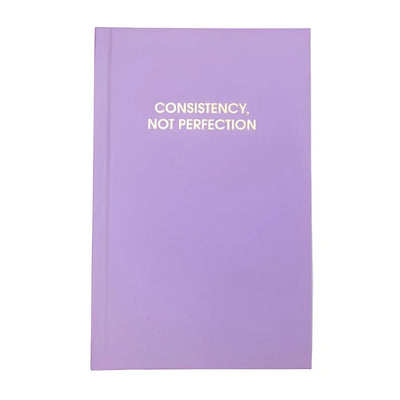 Consistency Not Perfection | Lilac Hardcover Journal Cards Chez Gagné  Paper Skyscraper Gift Shop Charlotte