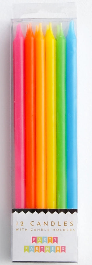 Neon Rainbow Candle Set Partyware Party Partners  Paper Skyscraper Gift Shop Charlotte
