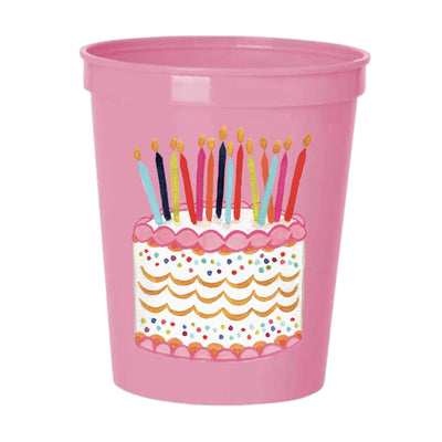 Birthday Cake Pink Stadium Cups- Birthday  Sip Hip Hooray  Paper Skyscraper Gift Shop Charlotte