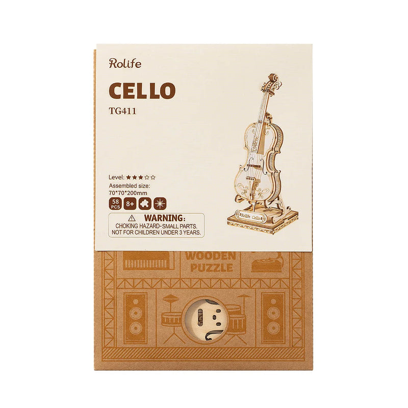 Cello 3D Wooden Puzzle Arts & Crafts Robotime  Paper Skyscraper Gift Shop Charlotte