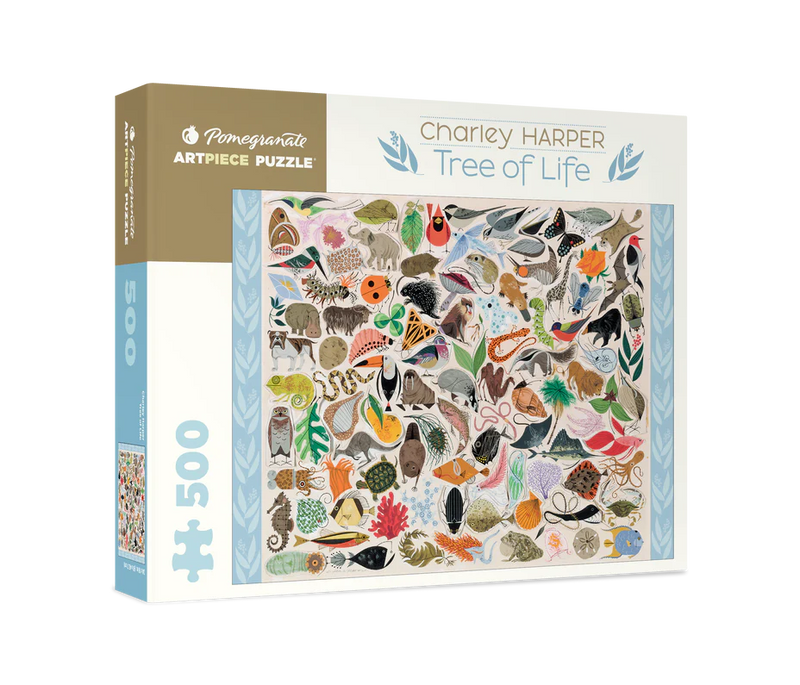 500 Piece Jigsaw Puzzle | Charley  Harper: Tree of Life Jigsaw Puzzles Pomegranate  Paper Skyscraper Gift Shop Charlotte