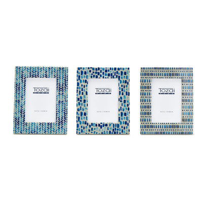 Blue/White 5x7 Photo Frame Assorted Frames Two's Company  Paper Skyscraper Gift Shop Charlotte