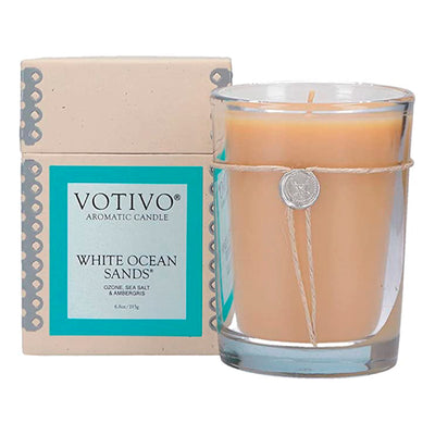 Aromatic Candle | 6.8oz | White Ocean Sands Candles Votivo  Paper Skyscraper Gift Shop Charlotte