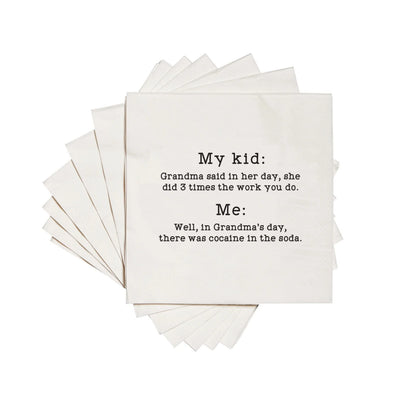 PACK OF 20 COCKTAIL NAPKINS 3-PLY | COCAINE IN THE SODA Kitchen Ellembee Home  Paper Skyscraper Gift Shop Charlotte