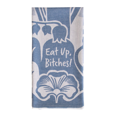 Dish Towel | Eat up Bitches Dish Towels Blue Q  Paper Skyscraper Gift Shop Charlotte