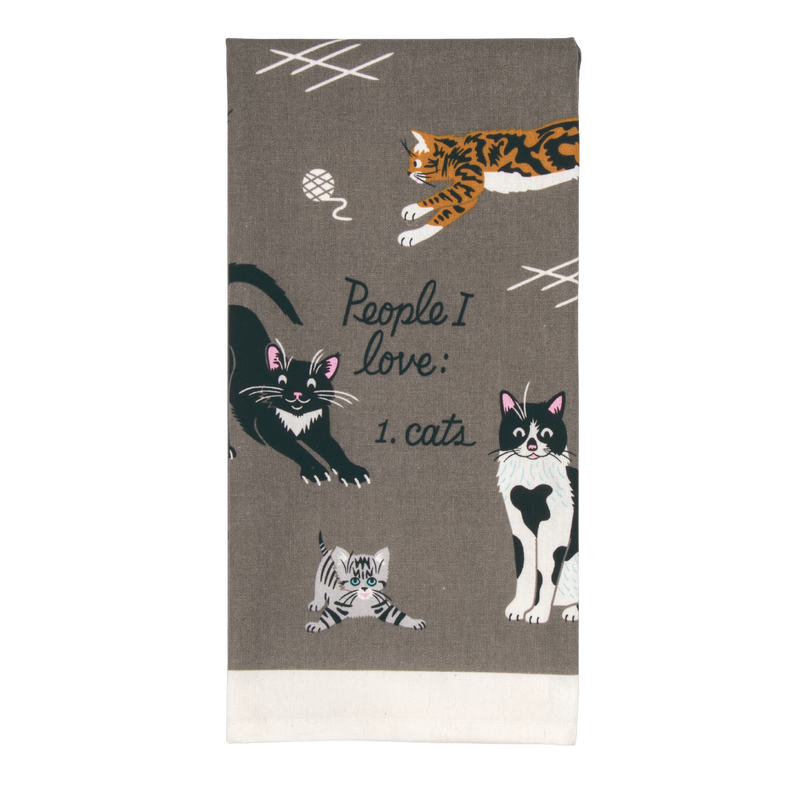 Dish Towel | People I Love: Cats Dish Towels Blue Q  Paper Skyscraper Gift Shop Charlotte