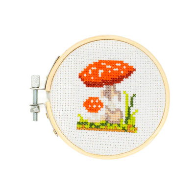 Mini Embroidery Kit - Mushrooms  Kikkerland  Paper Skyscraper Gift Shop Charlotte