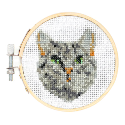 Mini Cross Stitch Embroidery Kit | Cat Arts & Crafts Kikkerland  Paper Skyscraper Gift Shop Charlotte