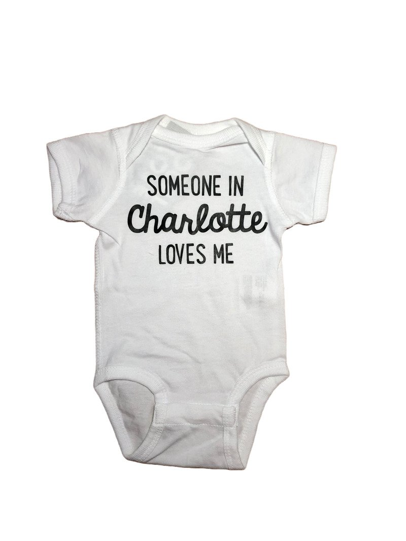 Onesie I Medium | Someone in Charlotte Love Me Baby Rock Scissor Paper  Paper Skyscraper Gift Shop Charlotte