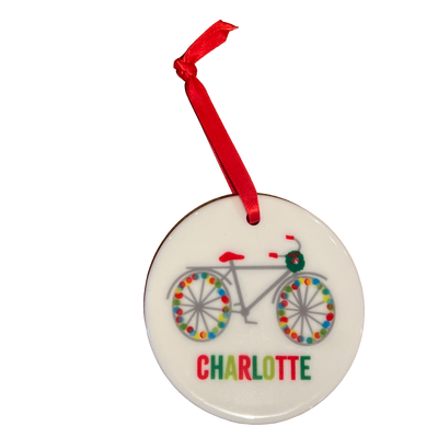 Ornament Holiday Bike - CHARLOTTE Ornaments Rock Scissor Paper  Paper Skyscraper Gift Shop Charlotte