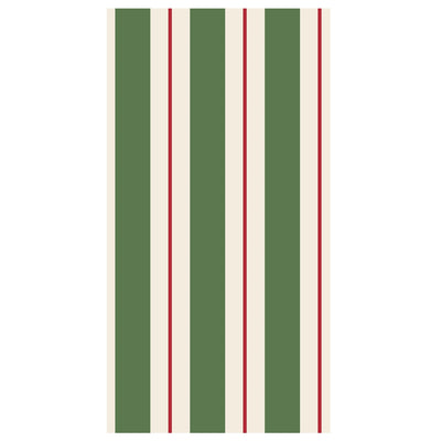 Green & Red Awning Stripe Guest Napkin | Pack of 16 Napkins Hester & Cook  Paper Skyscraper Gift Shop Charlotte