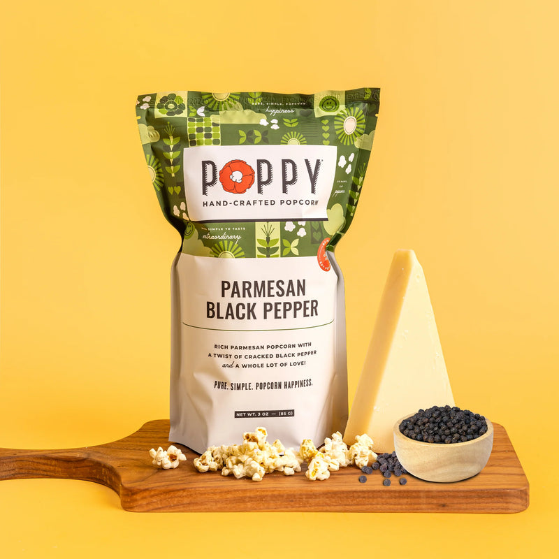 Parmesan & Black Pepper Food Poppy Handcrafted Popcorn  Paper Skyscraper Gift Shop Charlotte