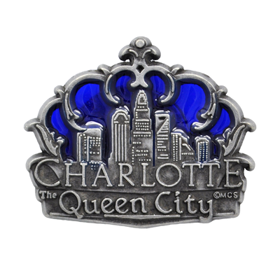 Pewter Stain Glass Magnet - Charlotte Skyline Crown Magnets My City Souvenirs  Paper Skyscraper Gift Shop Charlotte