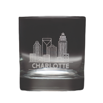 Rocks Glass | Charlotte Skyline Glassware Anna Gelbach  Paper Skyscraper Gift Shop Charlotte
