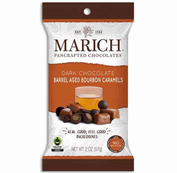 Marich Dark Chocolate Bourbon Caramel Confectionery Redstone Foods  Paper Skyscraper Gift Shop Charlotte