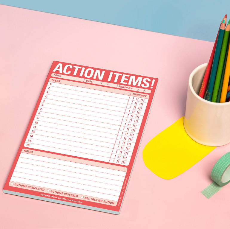 Action Items! Pad Notepads Knock Knock  Paper Skyscraper Gift Shop Charlotte