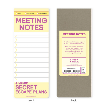 Meeting Notes Make-A-List Pad Notepads Knock Knock  Paper Skyscraper Gift Shop Charlotte