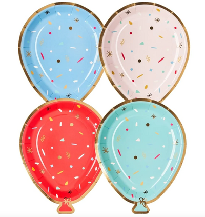 Let's Celebrate Balloon Die Cut Salad Plates Partyware Sophistiplate  Paper Skyscraper Gift Shop Charlotte