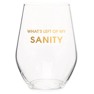 Left Of My Sanity | Wine Glass  Chez Gagné  Paper Skyscraper Gift Shop Charlotte