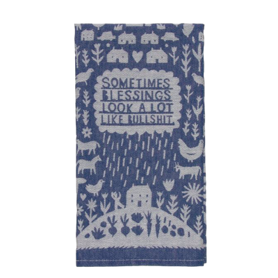 Woven Towel | Bullshit Blessings  Blue Q  Paper Skyscraper Gift Shop Charlotte