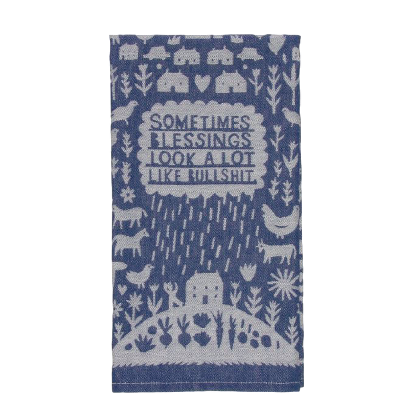 Woven Towel | Bullshit Blessings  Blue Q  Paper Skyscraper Gift Shop Charlotte