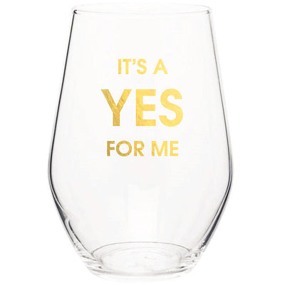 It's A Yes For Me Wine Glass Cards Chez Gagné  Paper Skyscraper Gift Shop Charlotte
