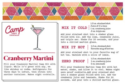 Cranberry Martini | Mason Jar Camp Craft Cocktail Barware Camp Craft Cocktails  Paper Skyscraper Gift Shop Charlotte