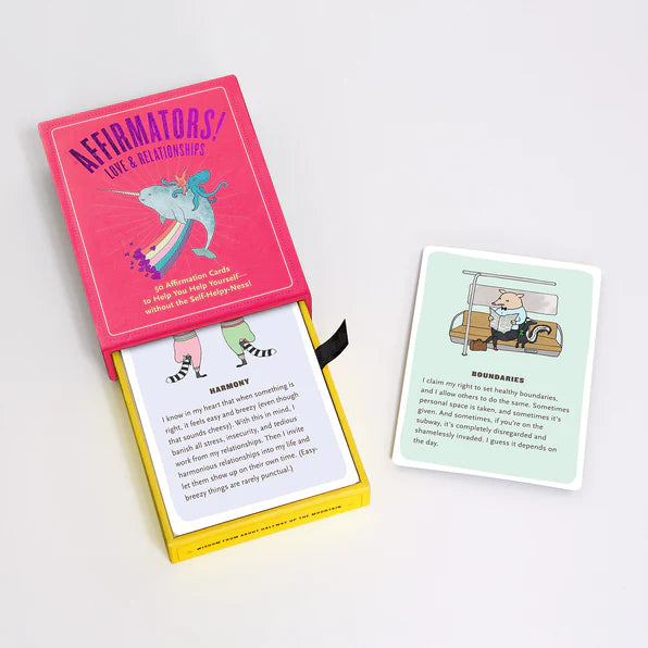 Affirmators! Love & Relationships: 50 Affirmation Cards to Help You Help Yourself--without the Self-Helpy Ness!  Knock Knock  Paper Skyscraper Gift Shop Charlotte