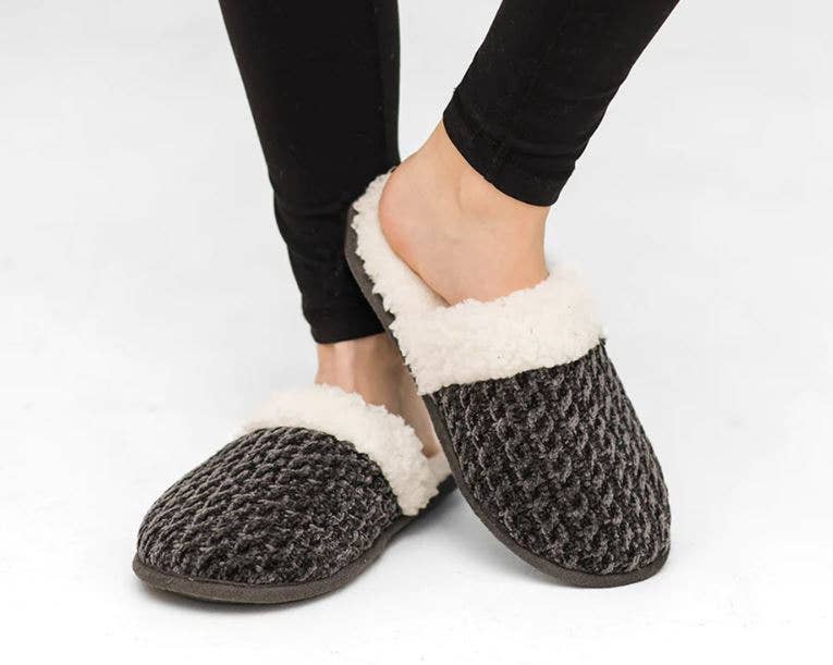 Recycled Slide Slippers Chenille |  Medium / Pink Dogwood  Pudus  Paper Skyscraper Gift Shop Charlotte