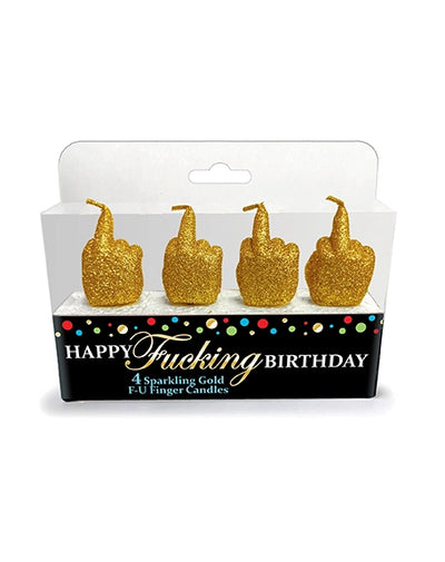 Happy Fucking Birthday FU Finger Candle Set  Little Genie  Paper Skyscraper Gift Shop Charlotte