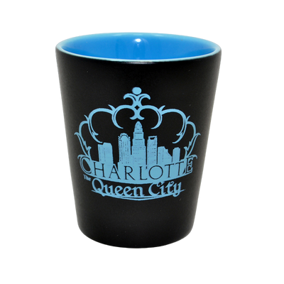2 Oz. Ceramic Shot - Charlotte Crown Skyline Blue GIFT My City Souvenirs  Paper Skyscraper Gift Shop Charlotte
