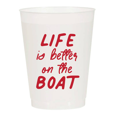 Life is Better on The Boat Frosted Cups- Summer: Pack of 6  Sip Hip Hooray  Paper Skyscraper Gift Shop Charlotte