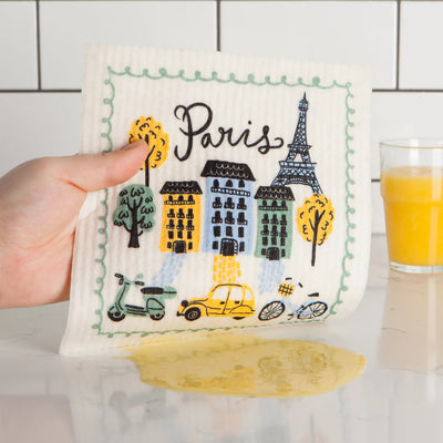 Meet Me in Paris Swedish Sponge Cloth Drinkware Danica Studio (Now Designs)  Paper Skyscraper Gift Shop Charlotte