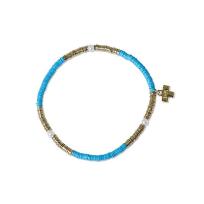 Grace Turquoise and Gold Color Block Bracelet Jewelry ink + alloy  Paper Skyscraper Gift Shop Charlotte