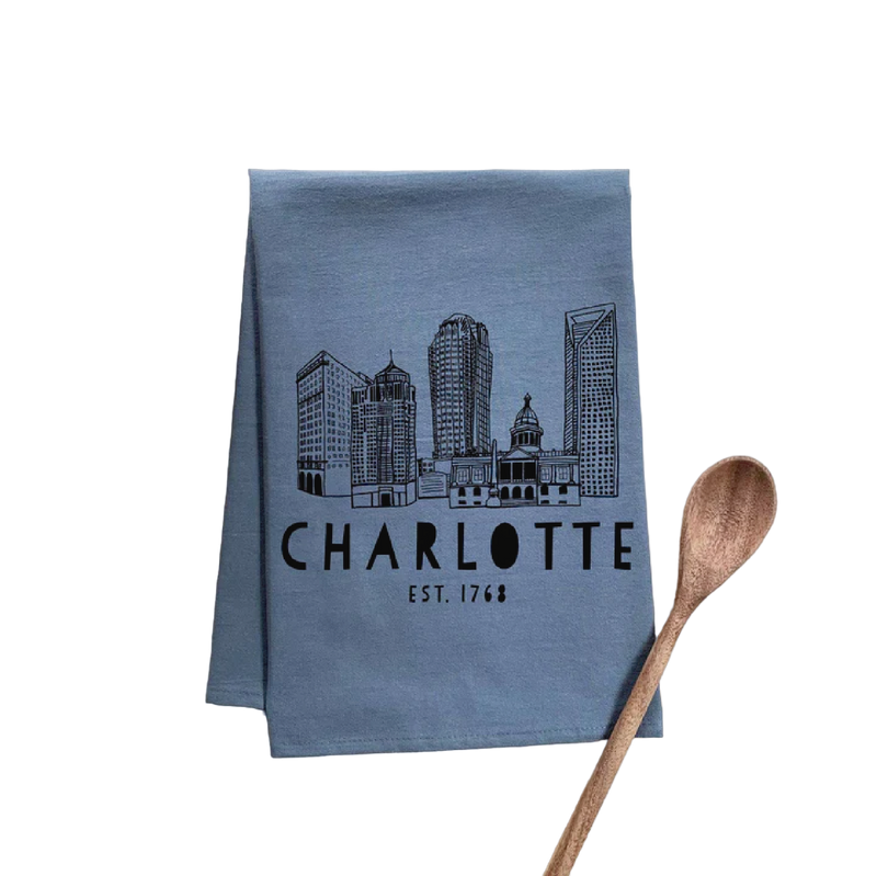 Dish Towel | Downtown Charlotte, NC  Moonlight Makers  Paper Skyscraper Gift Shop Charlotte