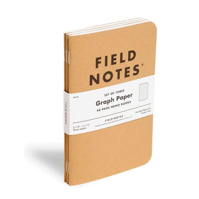 Field Notes | 3-Pack | Graph Paper | Brown Kraft Cover Notebooks Field Notes Brand  Paper Skyscraper Gift Shop Charlotte