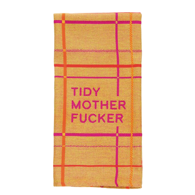 Woven Towel | Tidy Mother Fucker  Blue Q  Paper Skyscraper Gift Shop Charlotte
