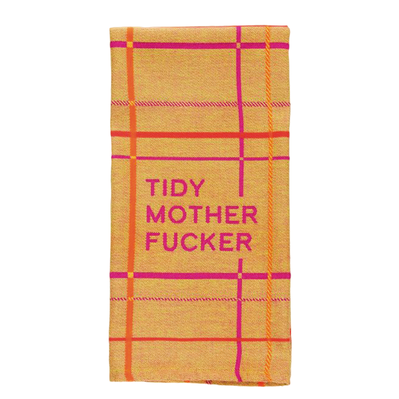 Woven Towel | Tidy Mother Fucker  Blue Q  Paper Skyscraper Gift Shop Charlotte