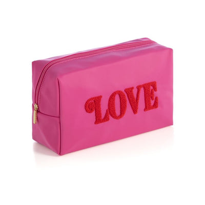 Cara "Love" Large Cosmetic Pouch, Pink  Shiraleah  Paper Skyscraper Gift Shop Charlotte