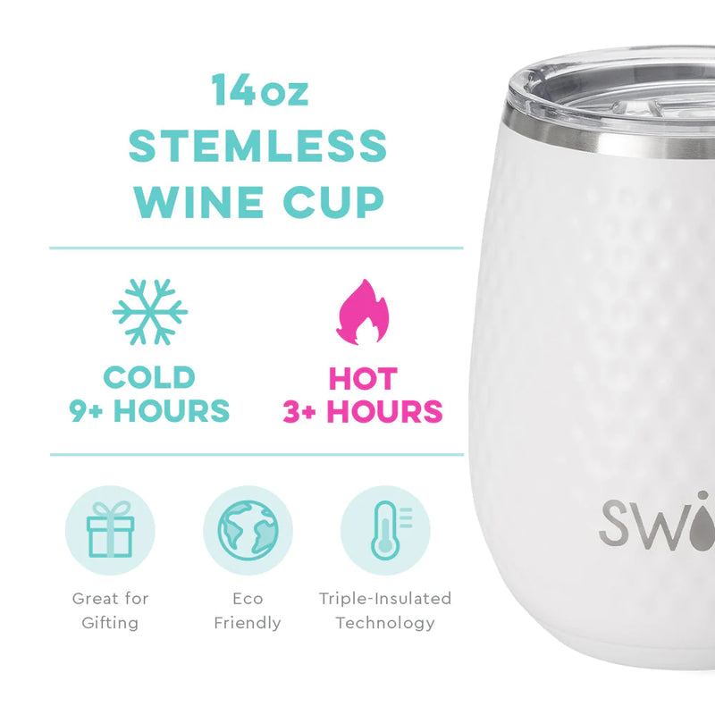 14oz Stemless Wine Cup | Golf Partee Drinkware Swig  Paper Skyscraper Gift Shop Charlotte