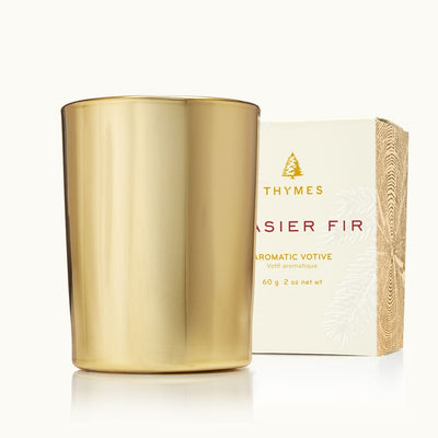 Frasier Fir - Votive Candle Gold Candles Thymes  Paper Skyscraper Gift Shop Charlotte