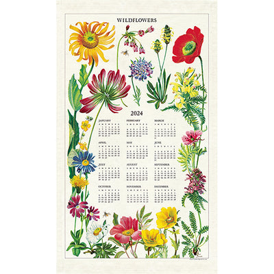 2024 Wildflowers Tea Towel Dishtowels Cavallini Papers & Co., Inc.  Paper Skyscraper Gift Shop Charlotte